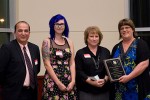 Outstanding High School Teacher Karen Evans is pictured with CASEO's Saeed Sarani, her nominator Rachael Lynch, and OSTA President Tina Rogers