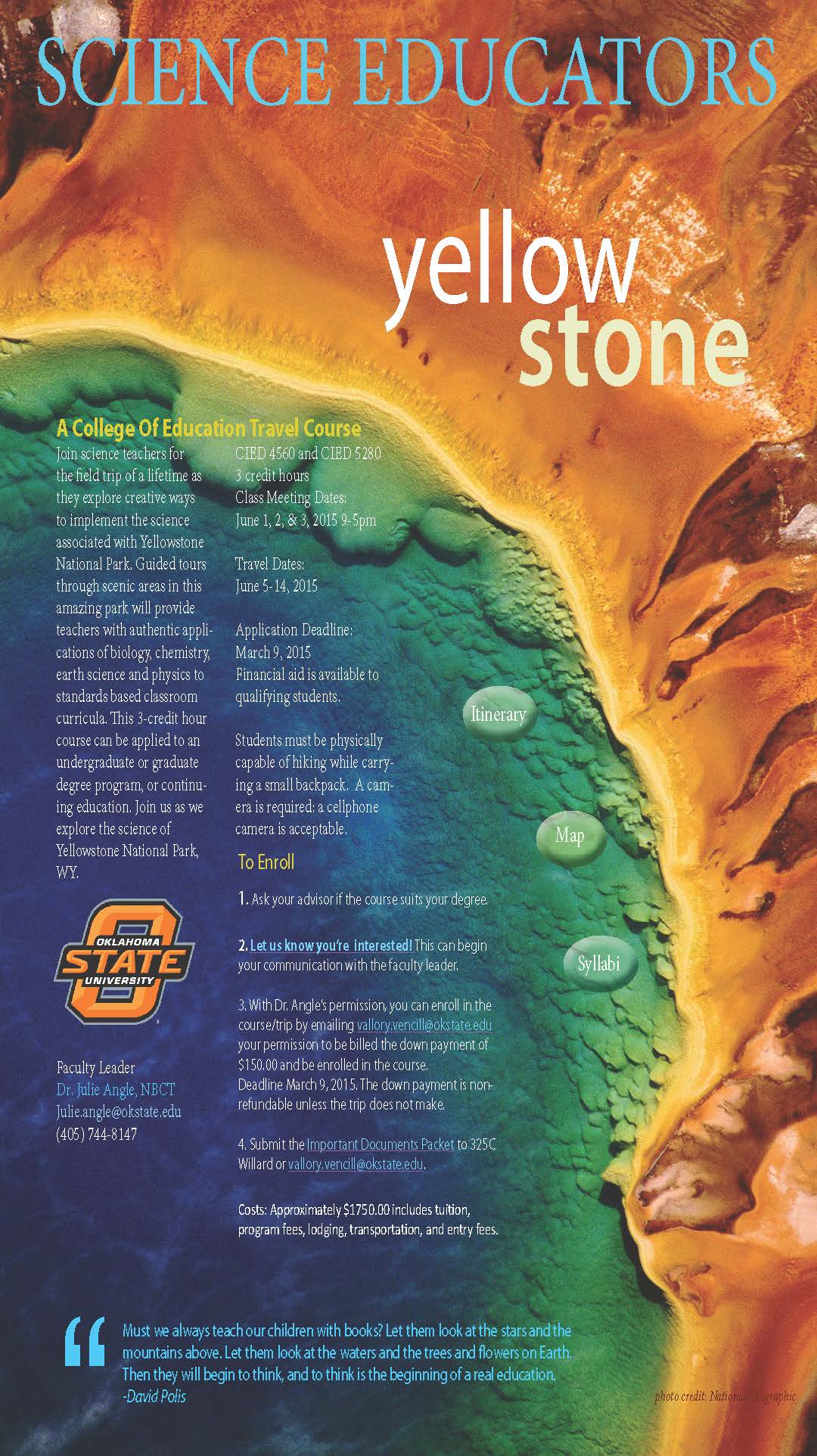 Yellowstone Course Flyer (2015)